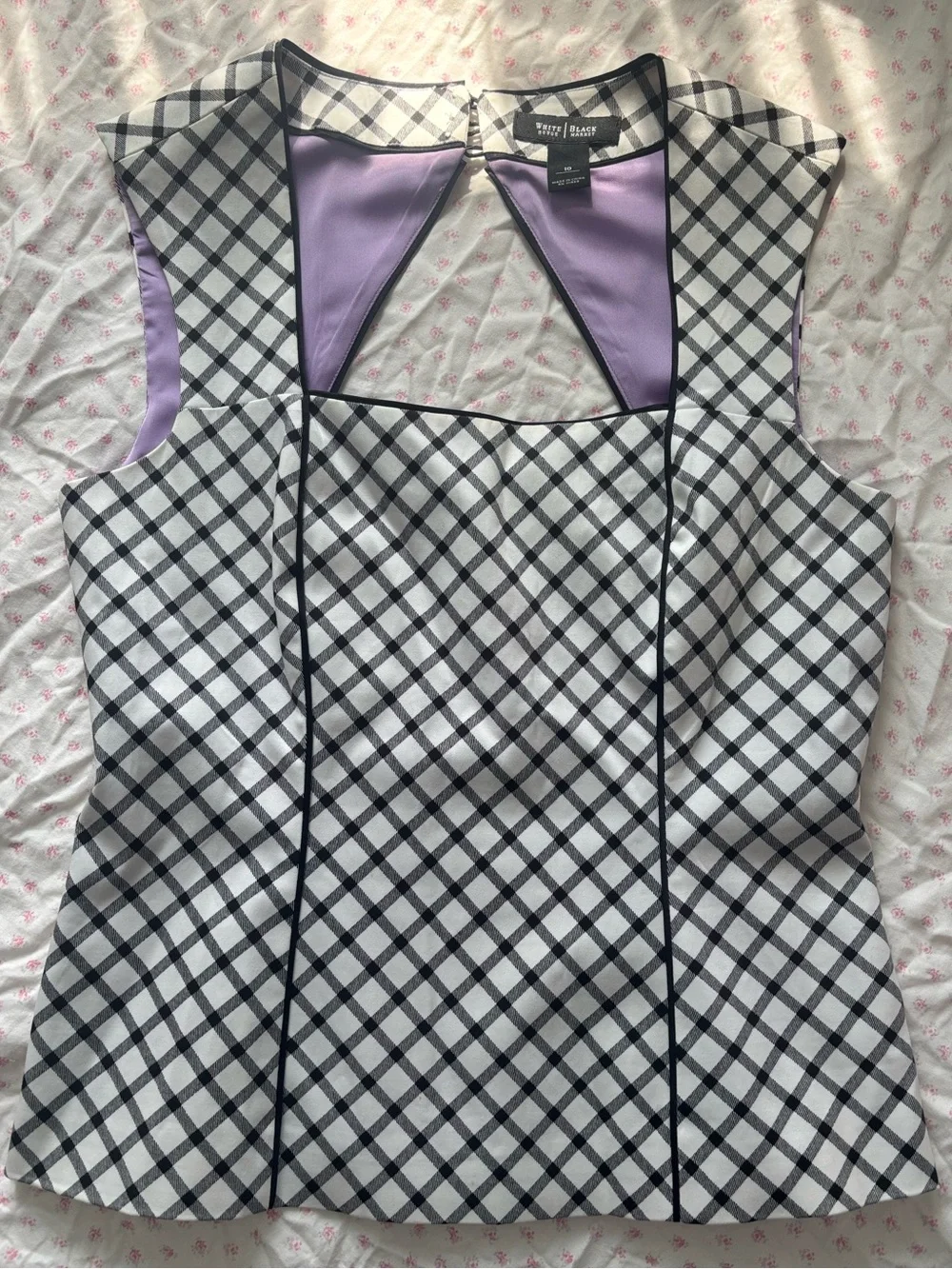 white house black market gingham blouse - Picture 1 of 3